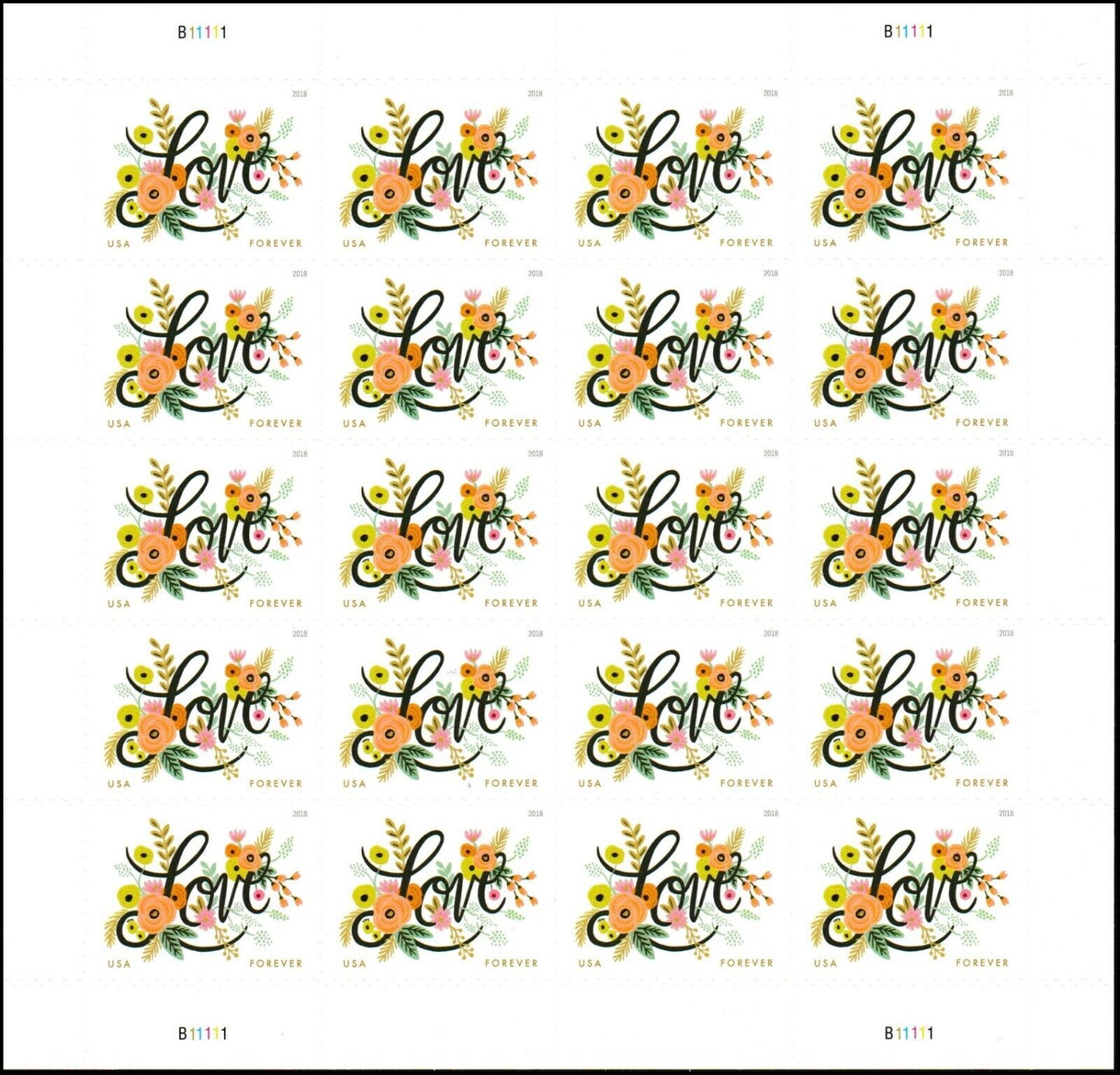 Love Flourishes Forever First Class Postage Stamps