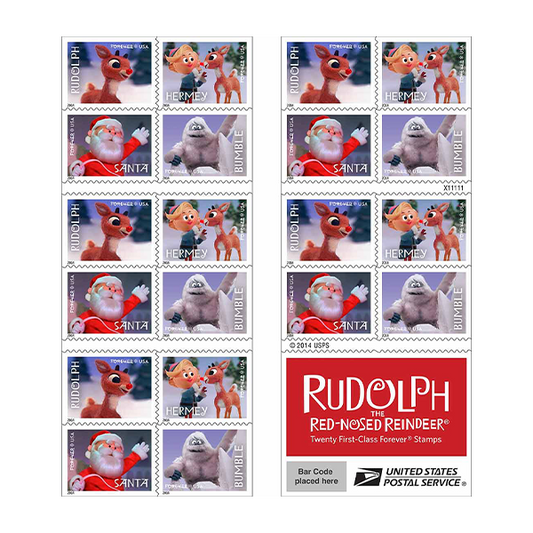 Rudolph the Red-Nosed Reindeer First Class Forever Stamps - Mailboxes of Flushing