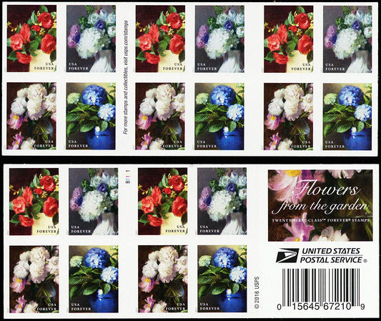 Flowers From the Garden Forever Postage Stamps - Mailboxes of Flushing