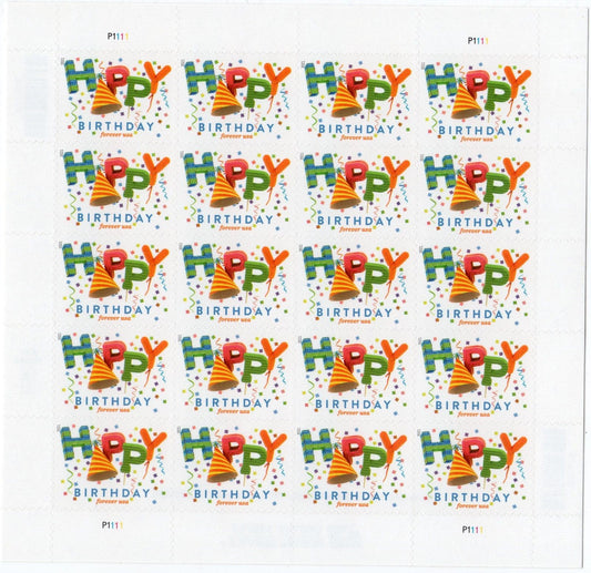 Happy Birthday Forever Postage Stamps - Mailboxes of Flushing