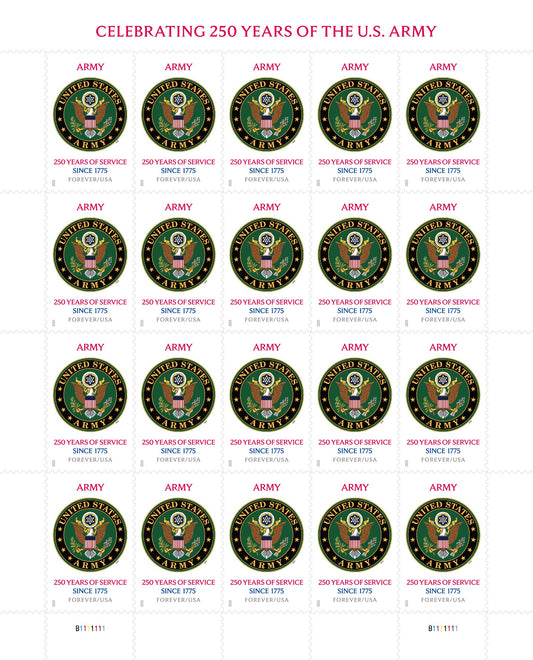 U.S. Army 250th First-Class Mail Forever Postage Stamps