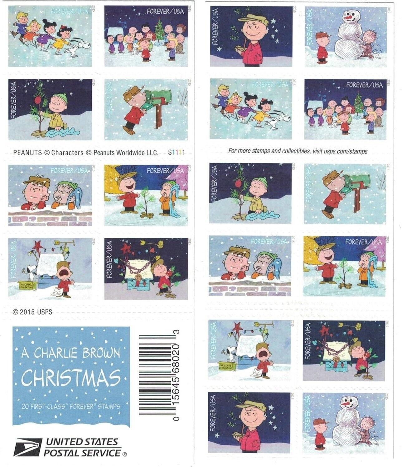 A Charlie Brown Christmas Forever First Class Postage Stamps - Mailboxes of Flushing