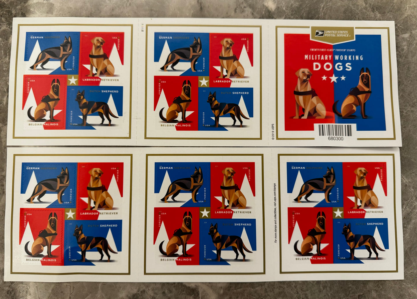 Military Working Dogs Forever First Class Postage Stamps