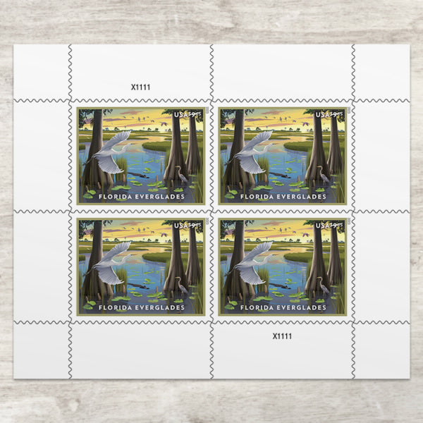 2023 Florida Everglades Priority Mail Postage Stamps - Mailboxes of Flushing