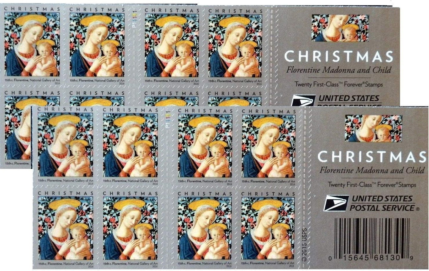 Florentine Madonna and Child Christmas Forever First Class Postage Stamps - Mailboxes of Flushing