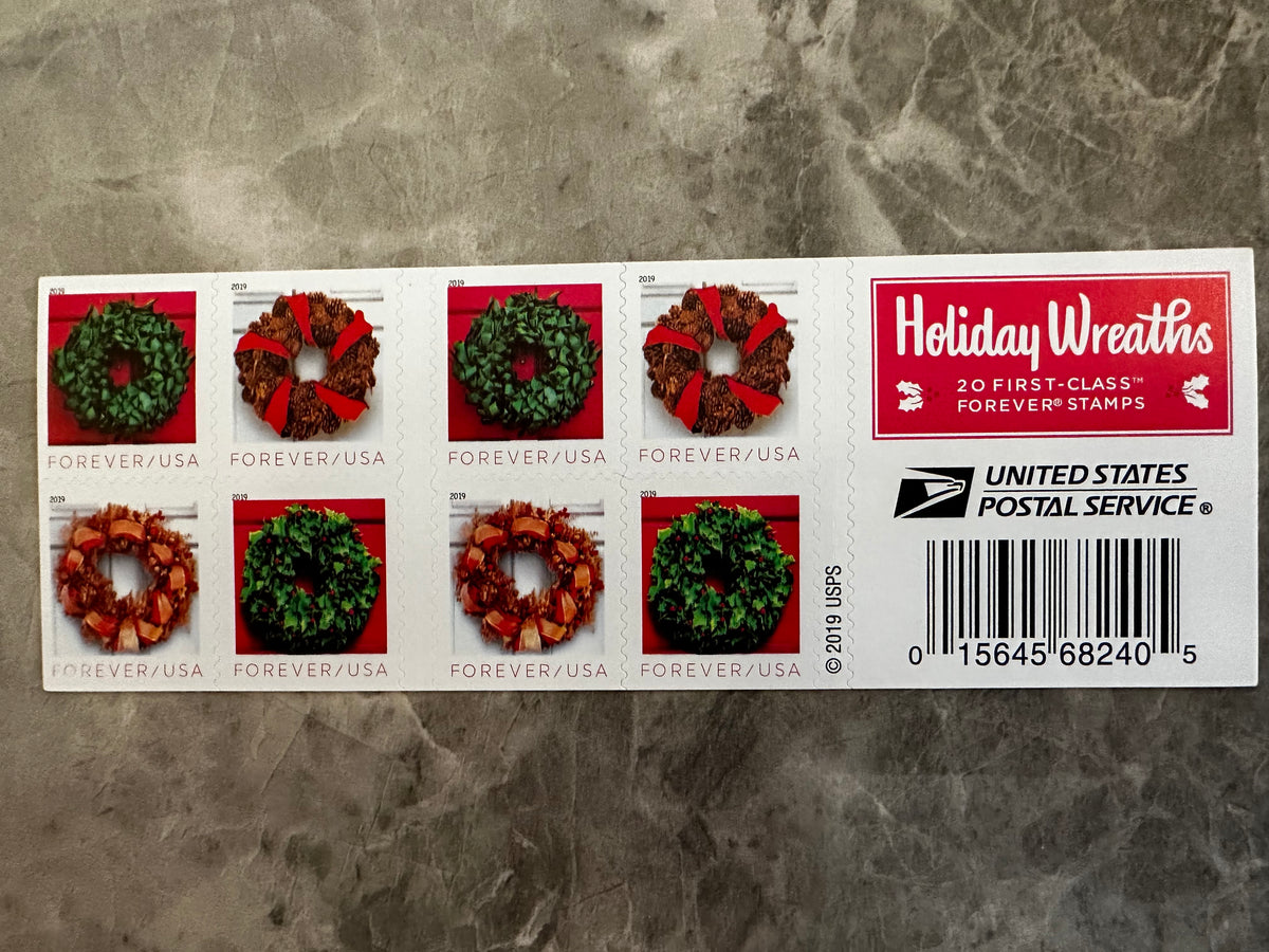 USPS Holiday Wreath Forever Postage Stamps - Spreading Seasonal Joy ...