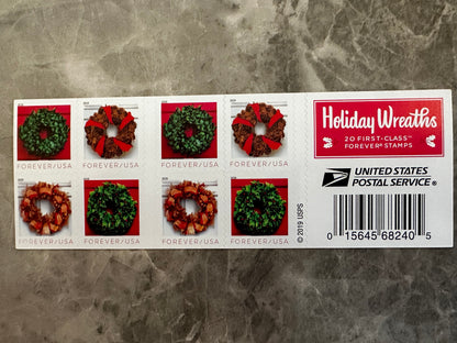 Holiday Wreath Forever First Class Postage Stamps