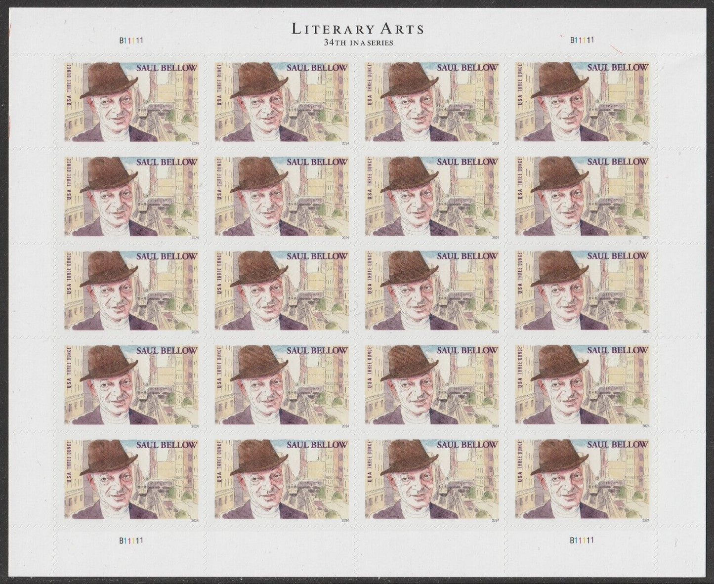 Literary Arts Saul Bellow Three ounce Forever First Class Postage Stamps