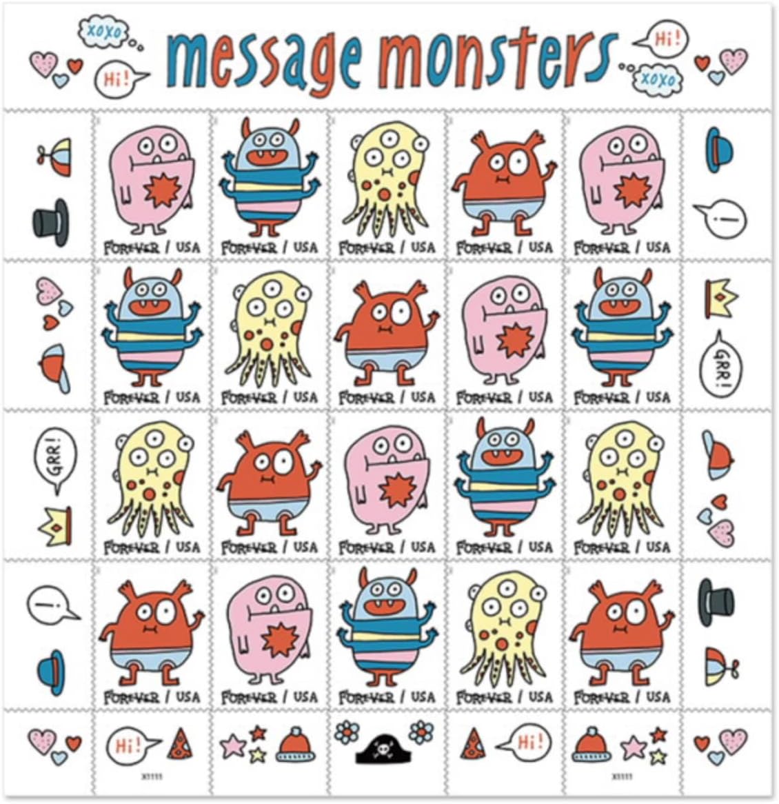 Message Monsters Forever Postage Stamps Ready to Bring a Smile to Your Mail - Mailboxes of Flushing