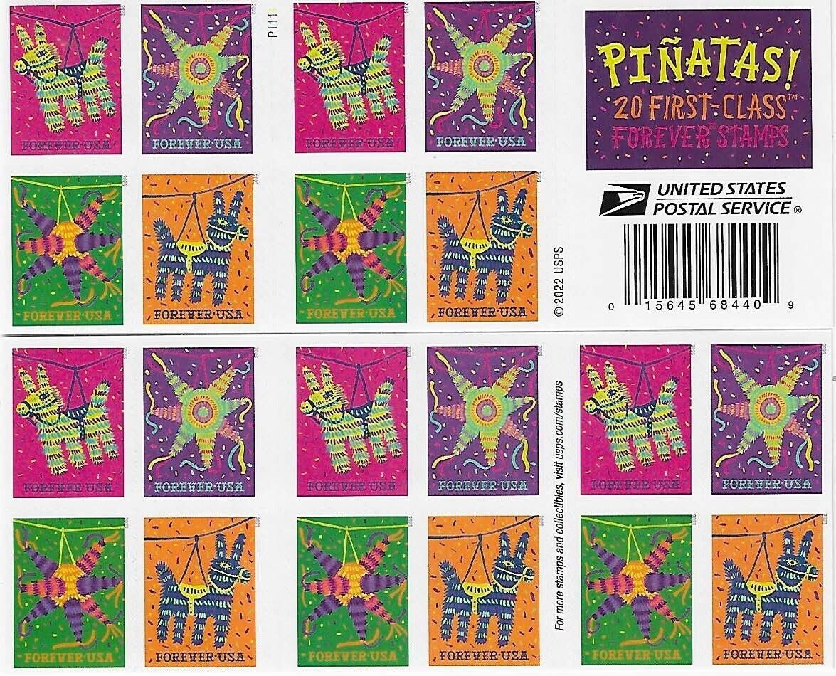 Pinatas Forever First Class Postage Stamps - Mailboxes of Flushing