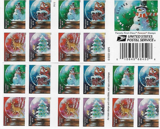 Snow Globes Forever First Class Postage Stamps - Mailboxes of Flushing