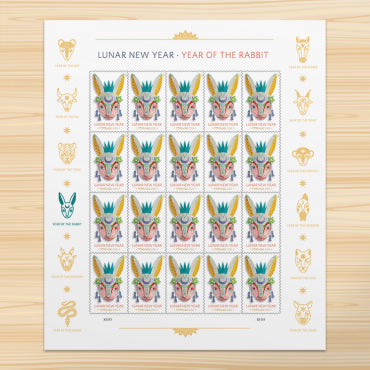 Year of the Rabbit Stamps Celebrates Lunar New Year Forever First Class Postage Stamps