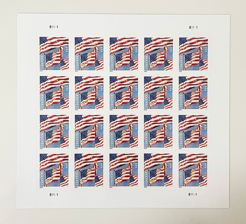 2022 US Flags in Sheets / Rolls Forever Postage Stamps - Mailboxes of Flushing