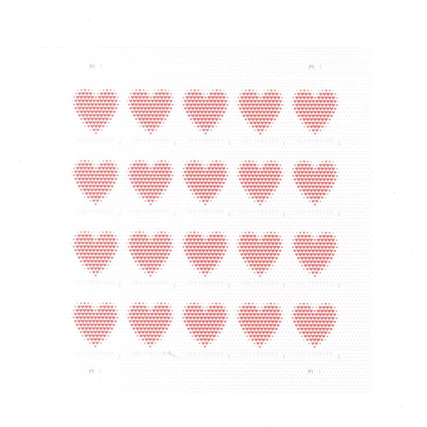 Made of Hearts Forever First Class Postage Stamps - Mailboxes of Flushing