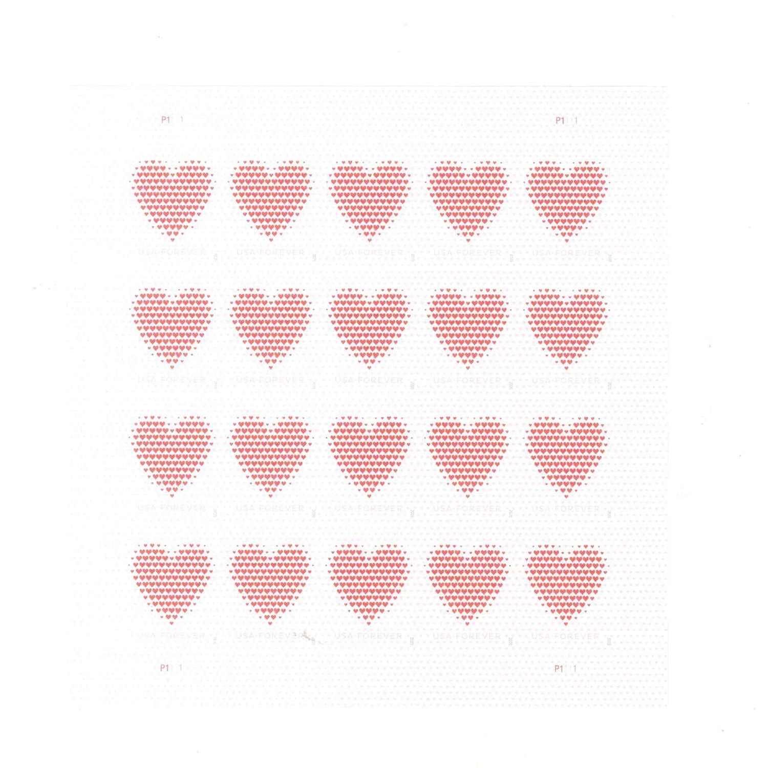 Made of Hearts Forever First Class Postage Stamps - Mailboxes of Flushing