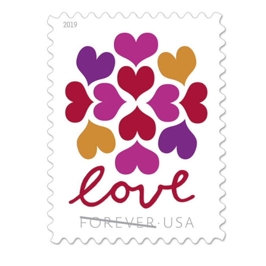 2019 Love Hearts Blossom Forever First Class Postage Stamps - Mailboxes of Flushing