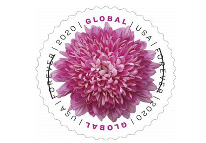 Global Chrysanthemum International First Class Forever US Postage Stamps - Mailboxes of Flushing