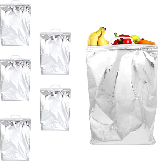 PUREVACY Insulated Shipping Bags for Food Pack of 100 13" x 19" x 7.5", Pack of 100 Metallic Cold Bags for Frozen Food, Hot Cold Bag to Keep Food Warm, Insulated Bags for Food Transport Hot and Cold - Mailboxes of Flushing