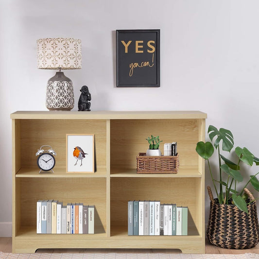 bookshelf with open adjustable bookshelf, 2-layer bookshelf, 4-bucket bookshelf organizer, small bookshelf, wooden storage cabinet in living room and office - Mailboxes of Flushing