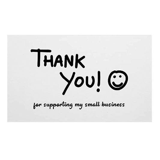 50pcs Thank You For Supporting My Small Business Cards, - 3.5''x2.1'' - Black And White Greeting Blank Cards, Recommended For Online Retailers, Small Business Owners And Local Stores - Mailboxes of Flushing