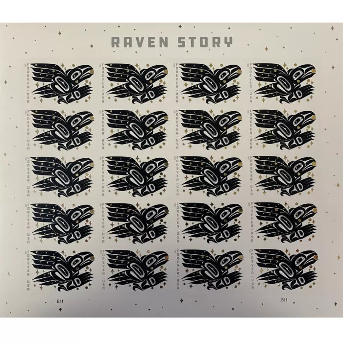 Raven Story Forever First Class Postage Stamps - Mailboxes of Flushing