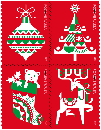 Holiday Delights Forever First Class Postage Stamps - Mailboxes of Flushing